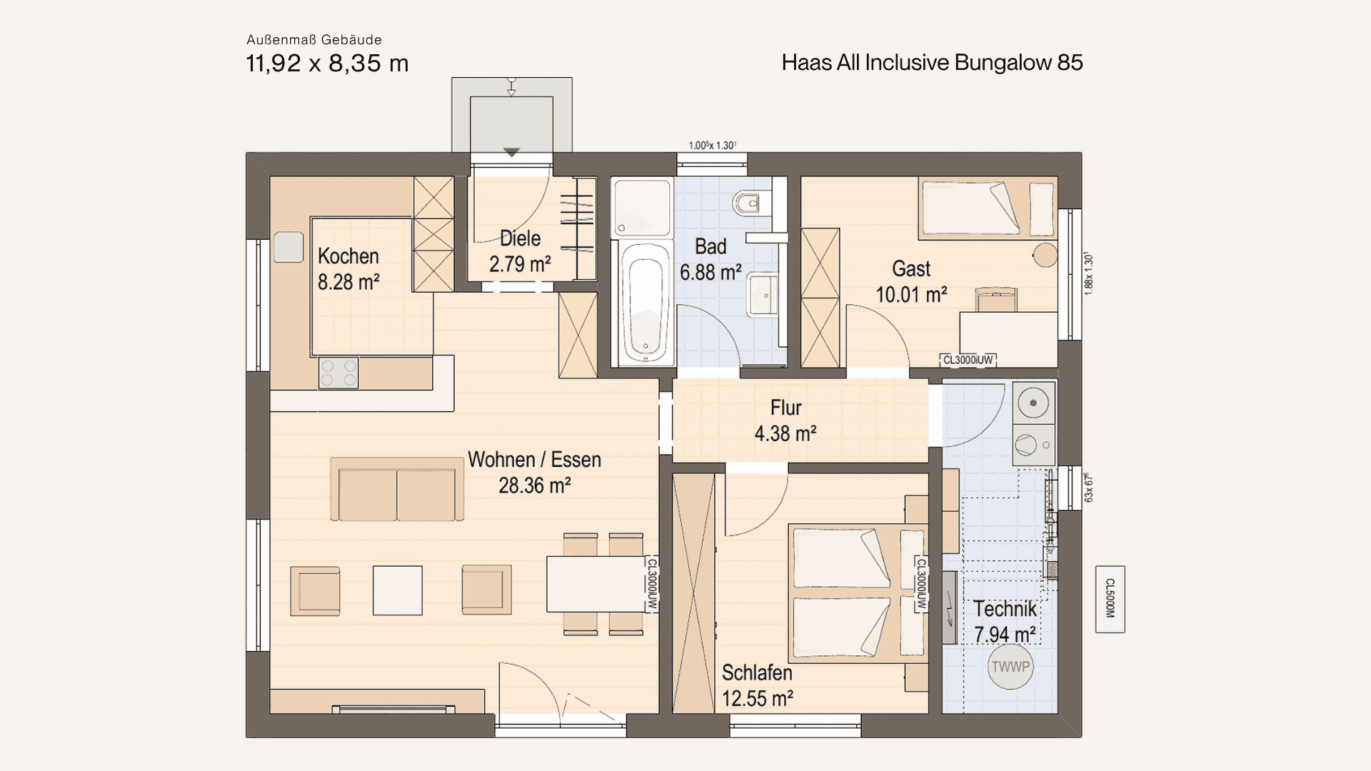 Haas All Inclusive Bungalow Grundrisse