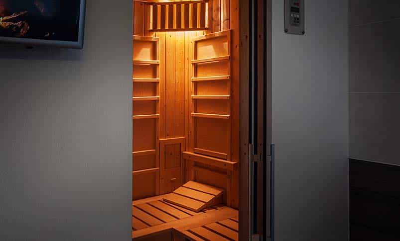 Sauna im Kundenhaus von Haas Fertigbaus