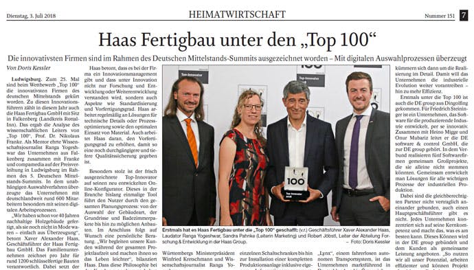 Top 100 Award für Haas