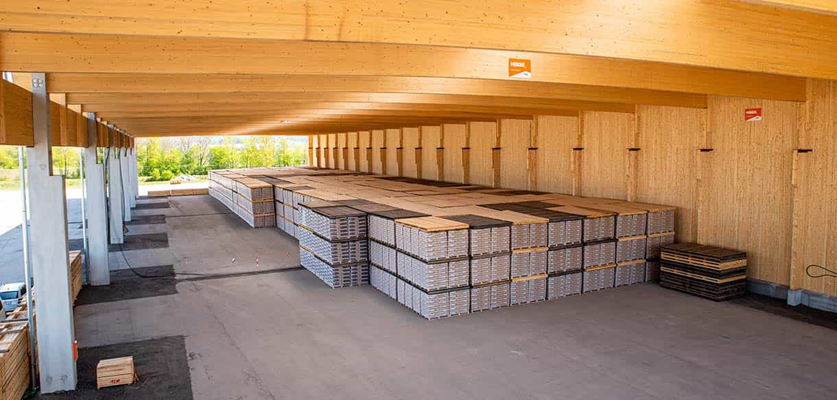 Holzlagerhalle von Haas Gewerbebau