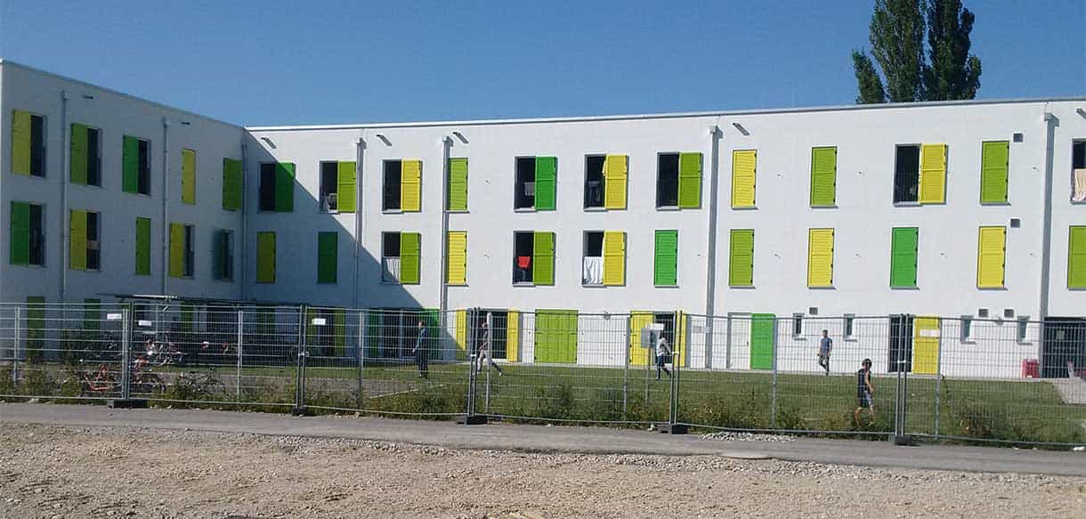 Flüchtlingsunterkunft von Haas Holzbausysteme in München, 2
